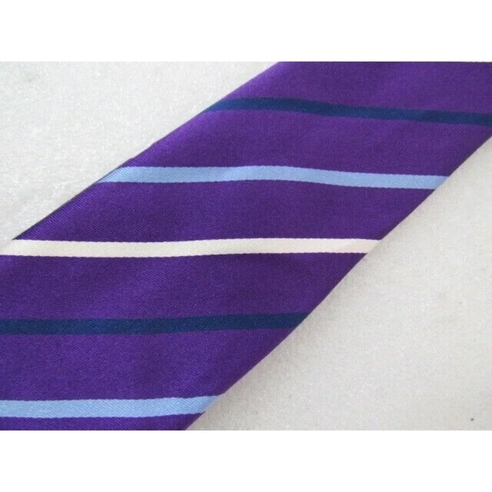 David‎ Donahue Purple Skinny Stripe Silk Tie